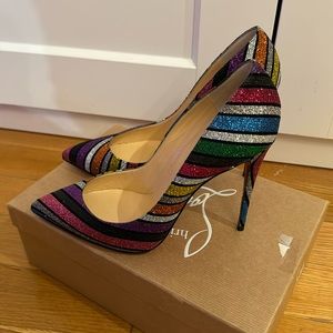 Christian louboutin pigalle 100 glitter. Size 40. Ship in box. New never worn.